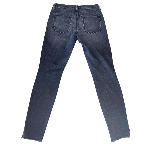 Pistola Shark Bite Raw Distressed Hem Skinny Dark Wash High Waist Ankle Jeans - Picture 5 of 15